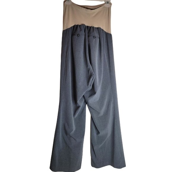 MOTHERHOOD MATERNITY Dark Gray Full Panel Wide Leg Career Dress Pants | Plus 1X - Picture 2 of 6